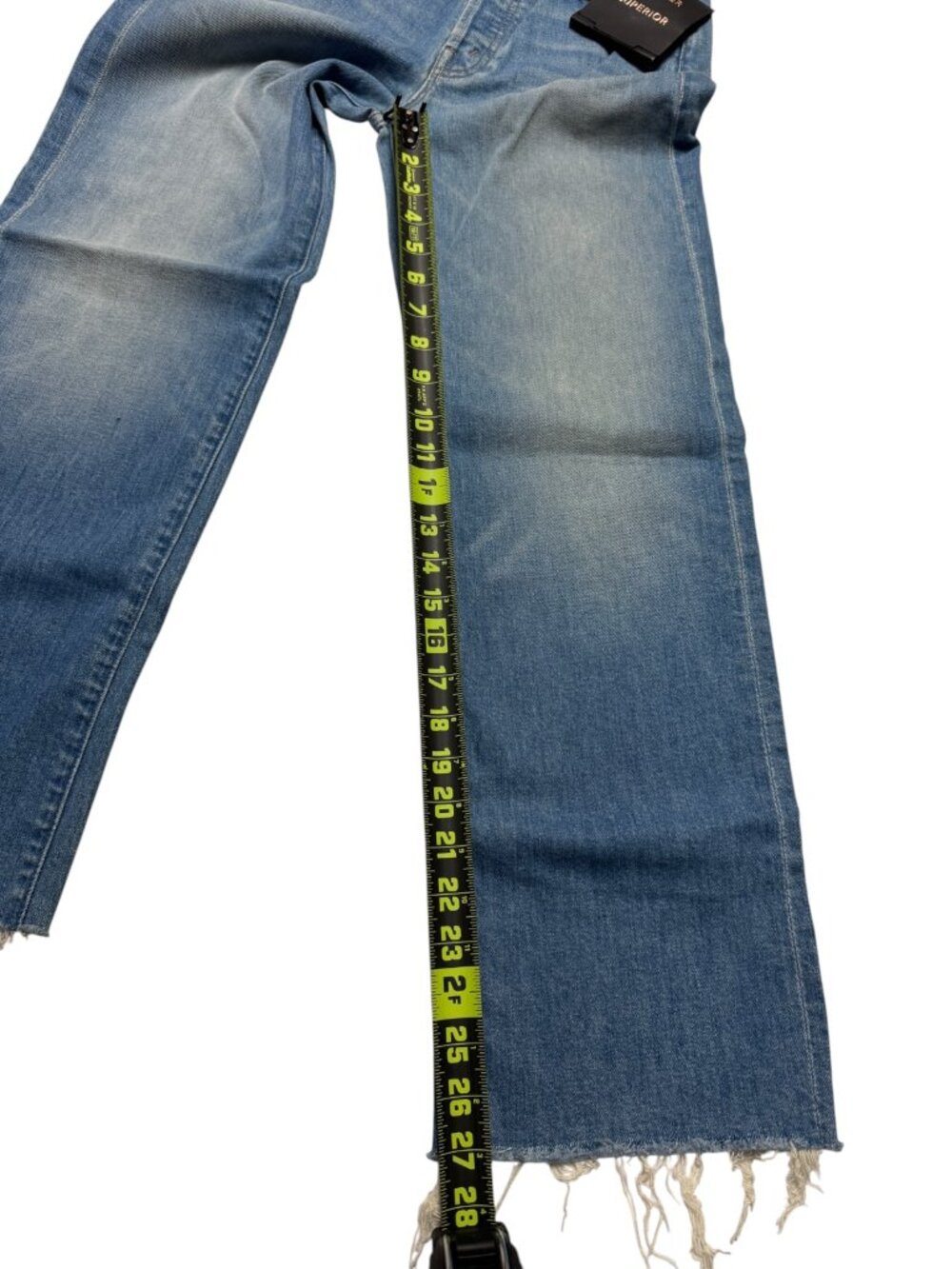 👖 MOTHER 🔥 The Rambler Ankle Fray Denim Jeans Light Chambray Blue Size 24 NWT - Picture 9 of 11